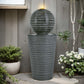 31.5' Tall Striped Concrete Column Fountain with LED Light