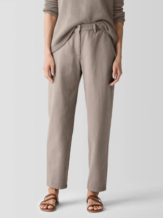 Eileen Fisher - Garment-dyed Utility Organic Cotton Tapered Pant