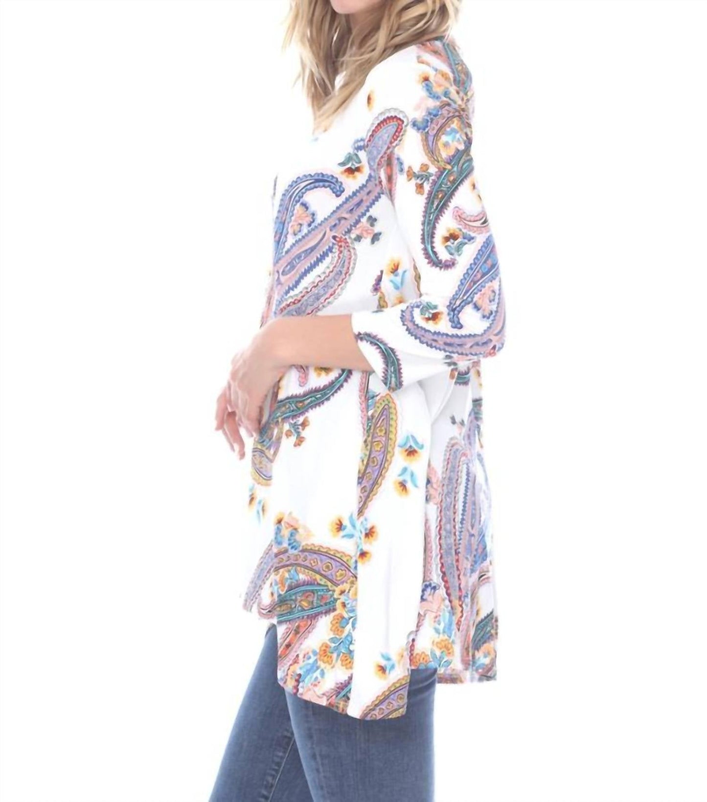 Collective Rack - Paisley Print Flare Top With Pocket
