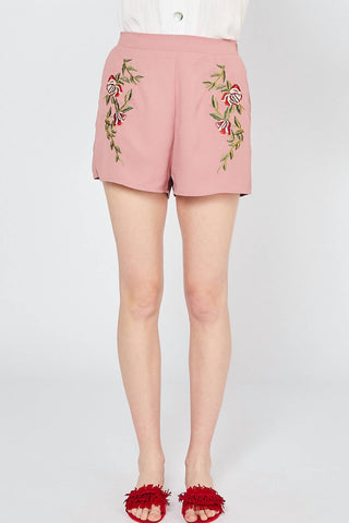 Entro - Floral Embroidered Shorts