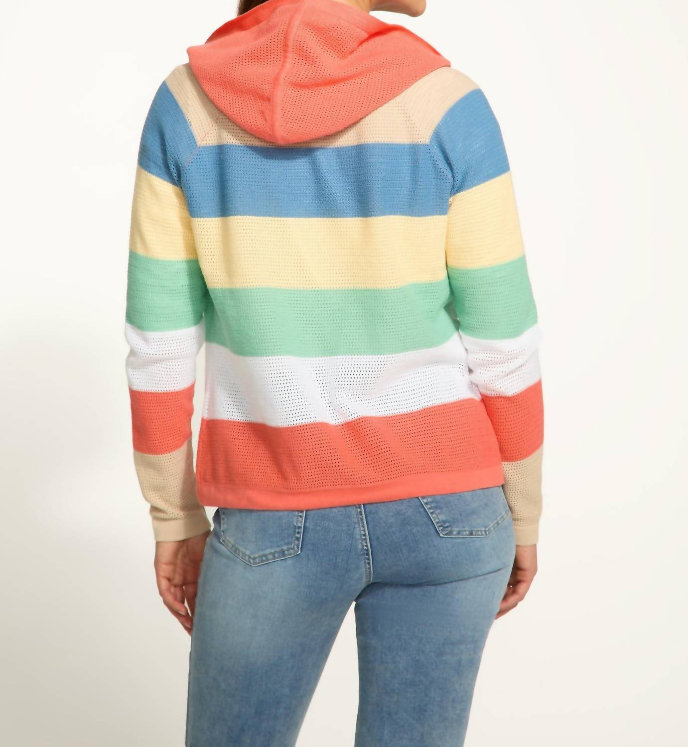 Fdj - Striped Hooded Cardigan