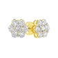 14K Yellow Gold 1.0 Cttw Diamond Flower Earring (J-K Color, I1-I2 Clarity)