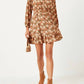 Hayden La - Floral Print Smocked Waist Button Detail Dress