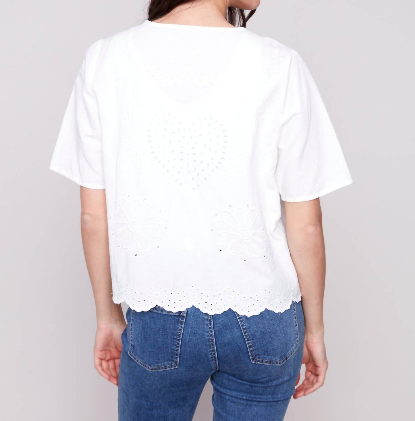 Charlie B - Eyelet Embroidery Blouse