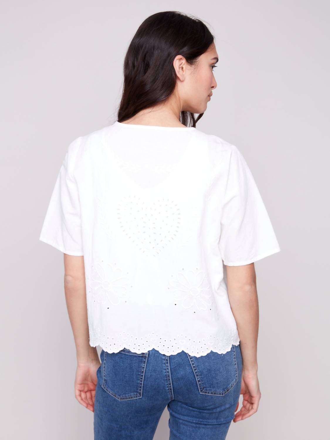 Charlie B - Eyelet Embroidery Blouse