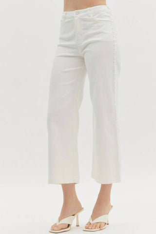 Entro - Pearl Detail Wide Leg Pants