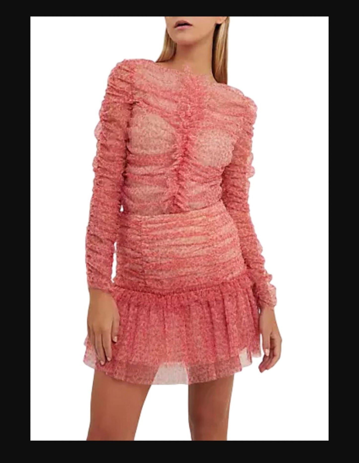 Endless Rose - Floral Tulle Long Sleeve Top