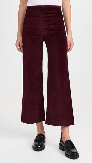 Frame - Cropped Wide Leg Velvet Pants