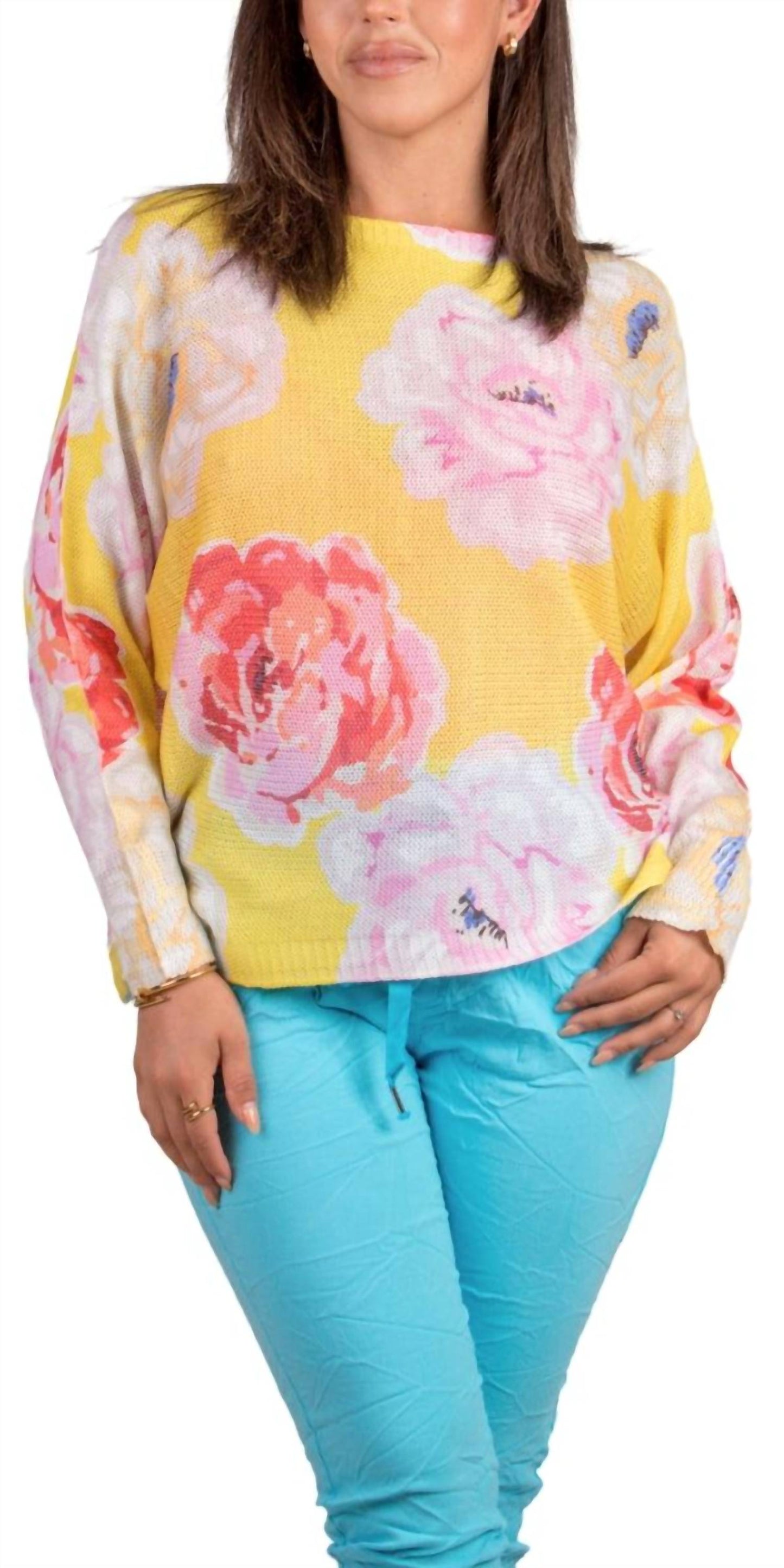 Gigi Moda - Daria Flower Print Batwing Sweater