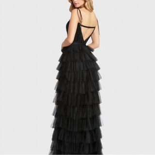 Mac Duggal - Sequined Bustier Tiered Ruffle Gown