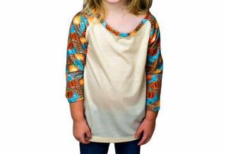 Prissy Jane - Girl's Pumpkin Raglan Top