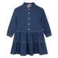 Billieblush - Long Sleeve Flounced Denim Dress