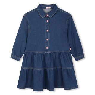 Billieblush - Long Sleeve Flounced Denim Dress