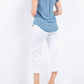 Paparazzi - Tencel Denim Ruffle Front Sleeveless Shirt