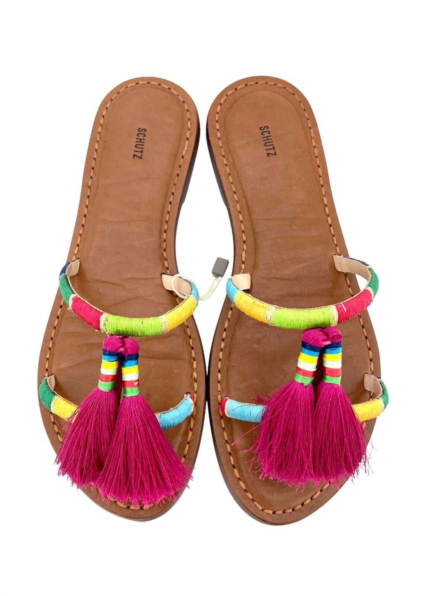 Schutz - Women's Tassels Strappy Flat Sandal