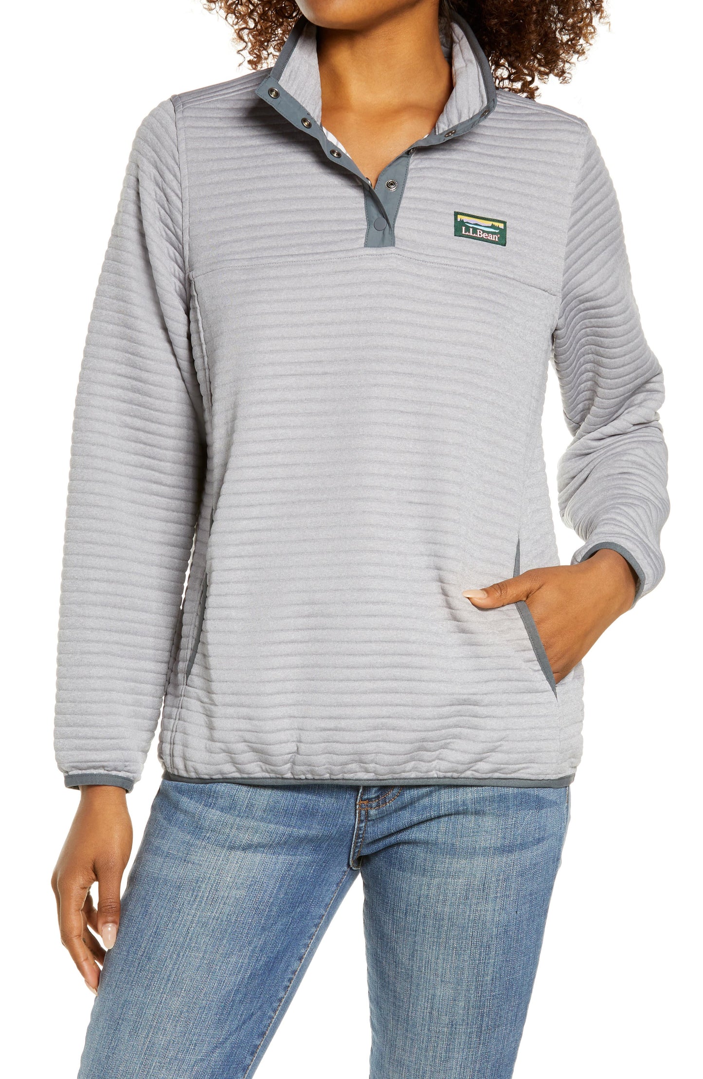 Women's Grey Airlight Knit Pullover - Small