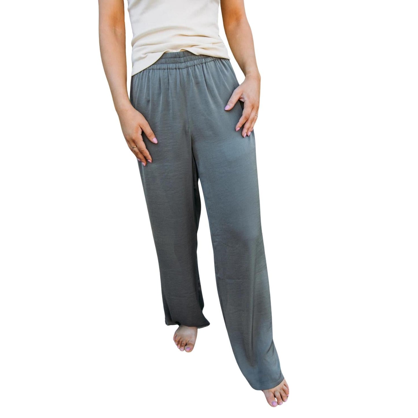 Barefoot Dreams - Washed Satin Wide Leg Pants