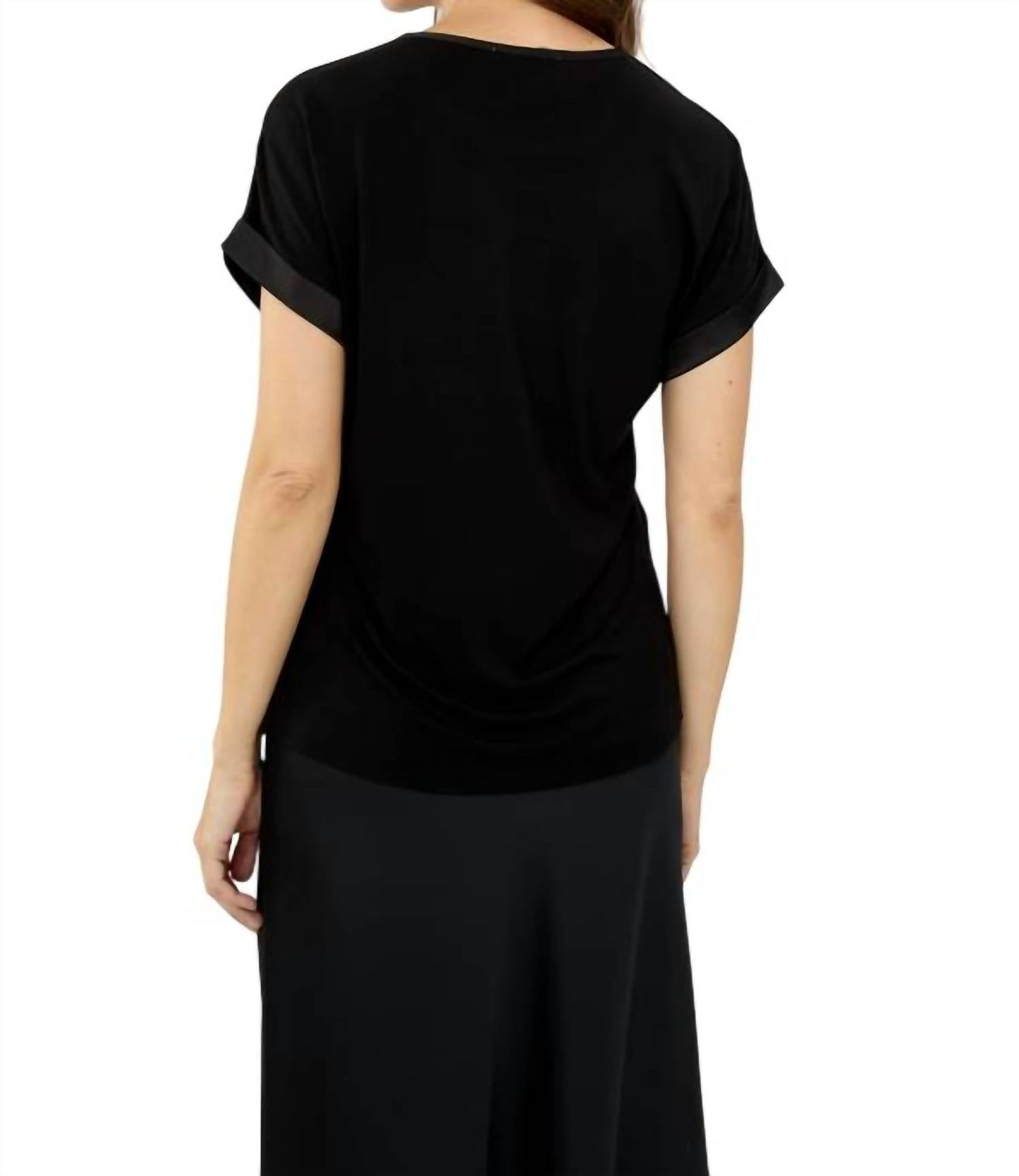 Joseph Ribkoff - Crew Neck Pullover With Rolled Sleeves Top