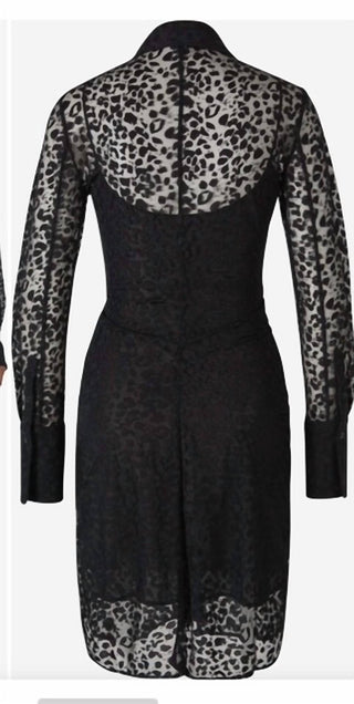 Alexander Mcqueen - Leopard Devore' Jersey Day Dress