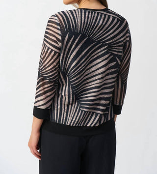 Joseph Ribkoff - Tropical Print Cami & Cover-up Quarter Sleeves Two-piece Set Jacket