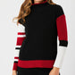 Angel Apparel - Stripe Sleeve Mock Neck Sweater