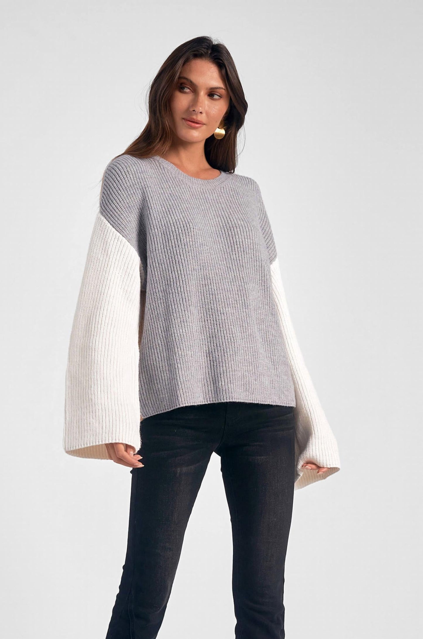 Elan - Colorblock Crewneck Sweater