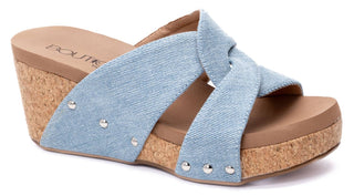 Corkys Footwear - Bonny Denim Wedge Sandal