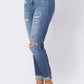Judy Blue - High Waist Cuffed Boyfriend Jeans