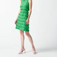 Joseph Ribkoff - Tiered Ruffles Zip Front Sleeveless Shift Dress