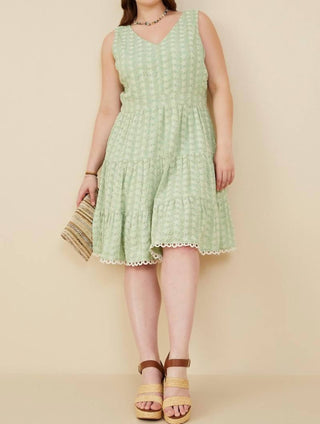 Hayden La - Floral Eyelet Lace Trim Dress