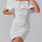 Baby Pink - Off The Shoulder Big Ruffle Mini Dress
