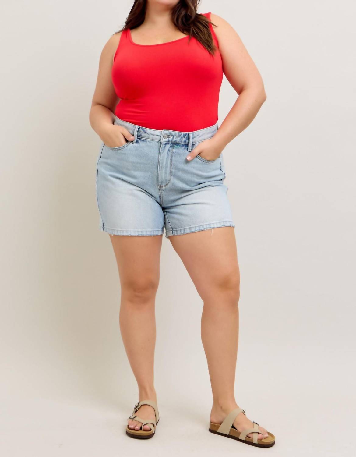 Judy Blue - High Waist Rigid Magic Denim Shorts Plus