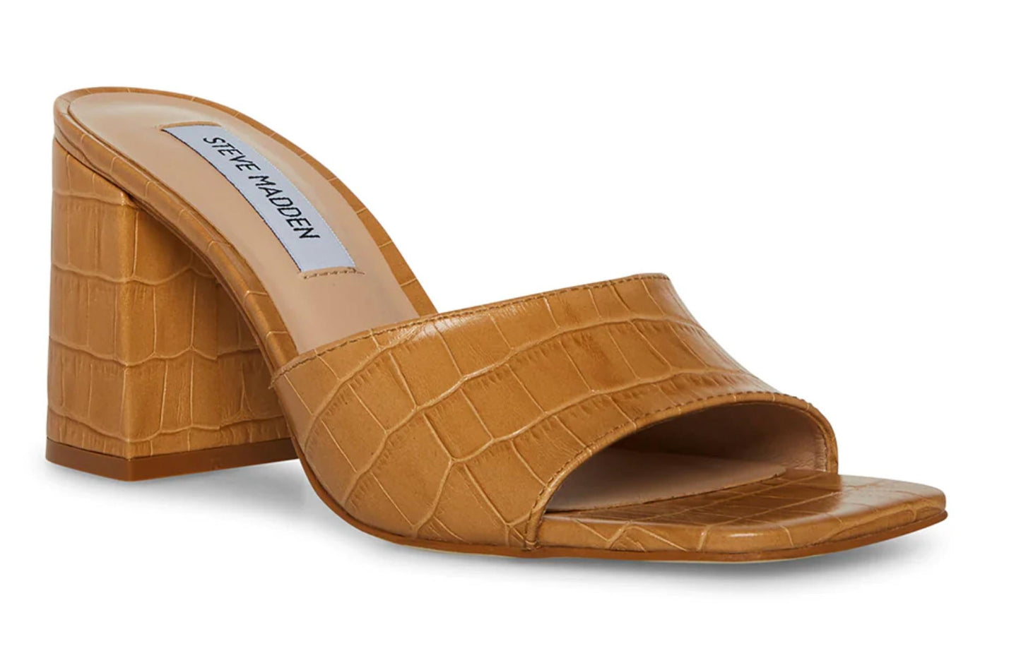 Steve Madden - Women's Square Toe Crocodile Block Heel