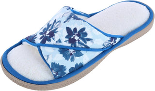 Isotoner - Women's Cotton Floral Keilly Slide With Enhanced Heel Cushion