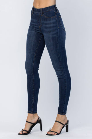 Judy Blue - High Waist Patch Pocket Pull-on Skinny Jeans