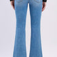 Flying Monkey - High Rise Slant Raw Hem Crop Flare Jeans