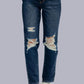 Judy Blue - High Waist Rigid Magic Heavy Distressed Straight Leg Jeans