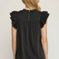 Entro - Pleated Ruffle Sleeve Top