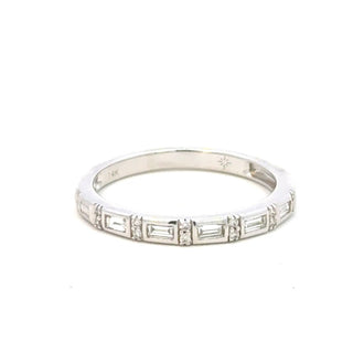 Aamiaa - 0.17 Carat Natural Diamond Baguette And Round Channel Band