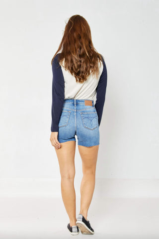 Judy Blue - Raw Hem Jean Shorts