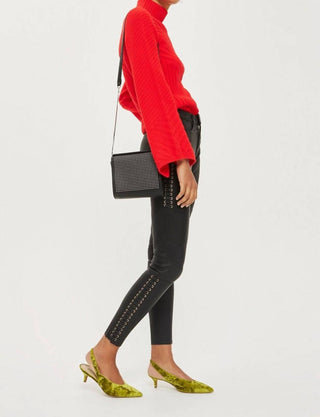 Topshop - Lace Up Biker 100% Leather Skinny Pants