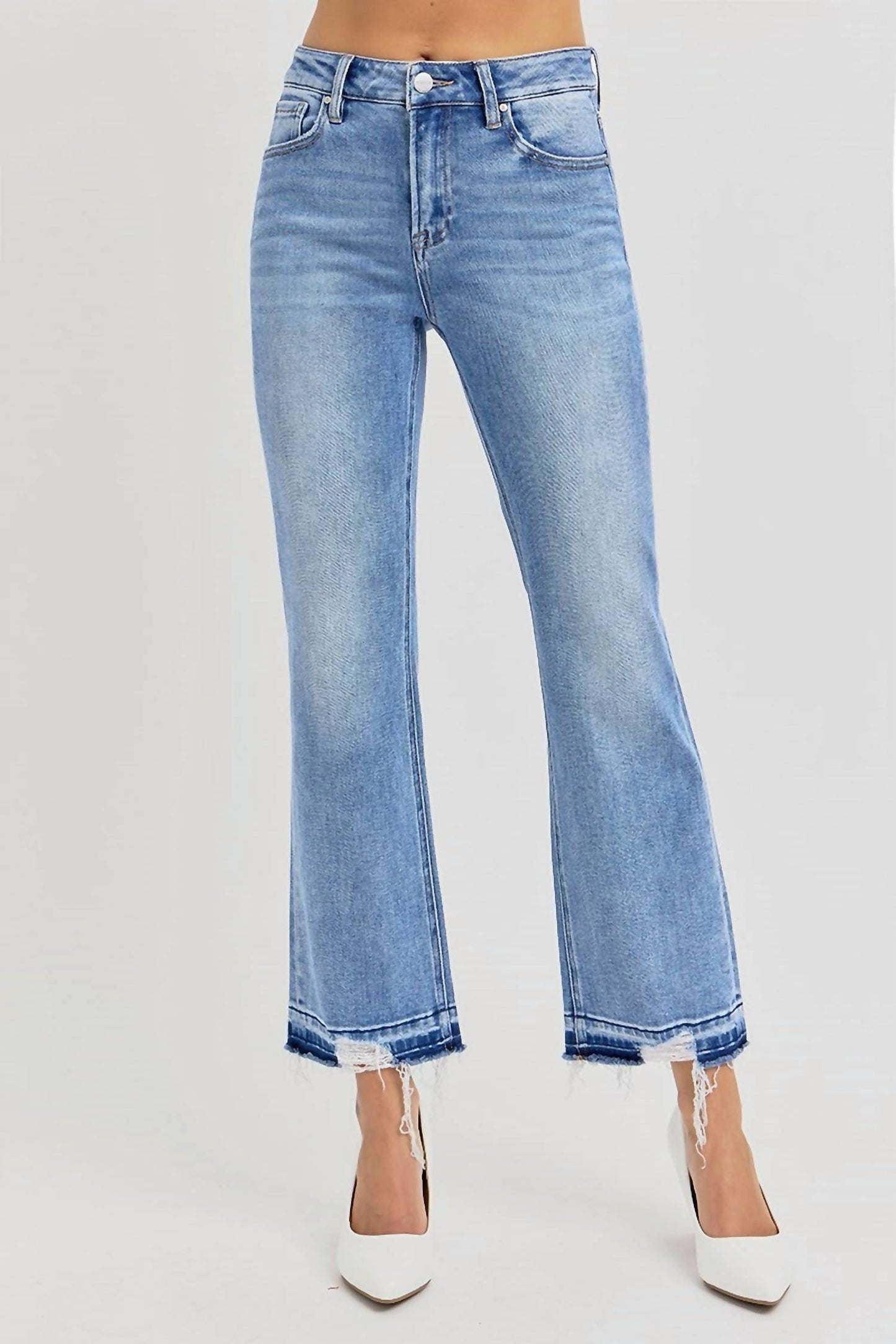Risen - Alyssa High Rise Shadow Hem Straight Jeans