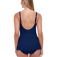 Profile By Gottex - D-Cup V-Neck Peplum One Piece Swimsuit
