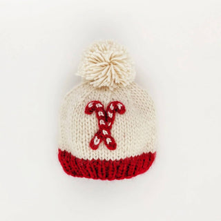 Huggalugs - Unisex Candy Cane Pompom Hat