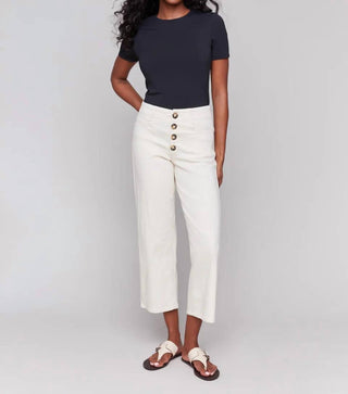 Charlie B - Women's Button Fly Straight Crop Leg Pant