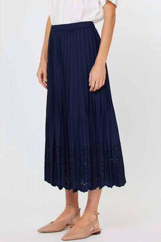Current Air - Pleated Eyelet Midi Skirt