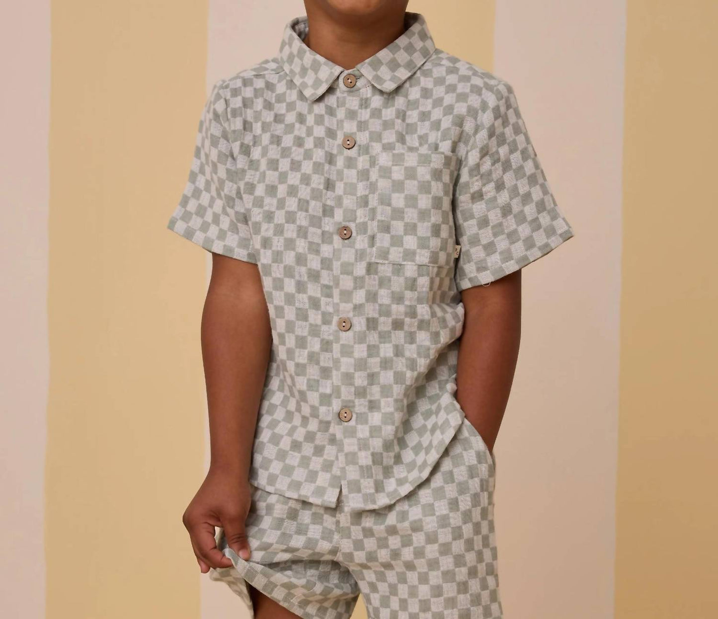 Rylee + Cru - Boys Collared Short Sleeve Shirt