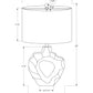 Lighting, 25'h, Table Lamp, Cream Resin, Ivory / Cream Shade, Modern
