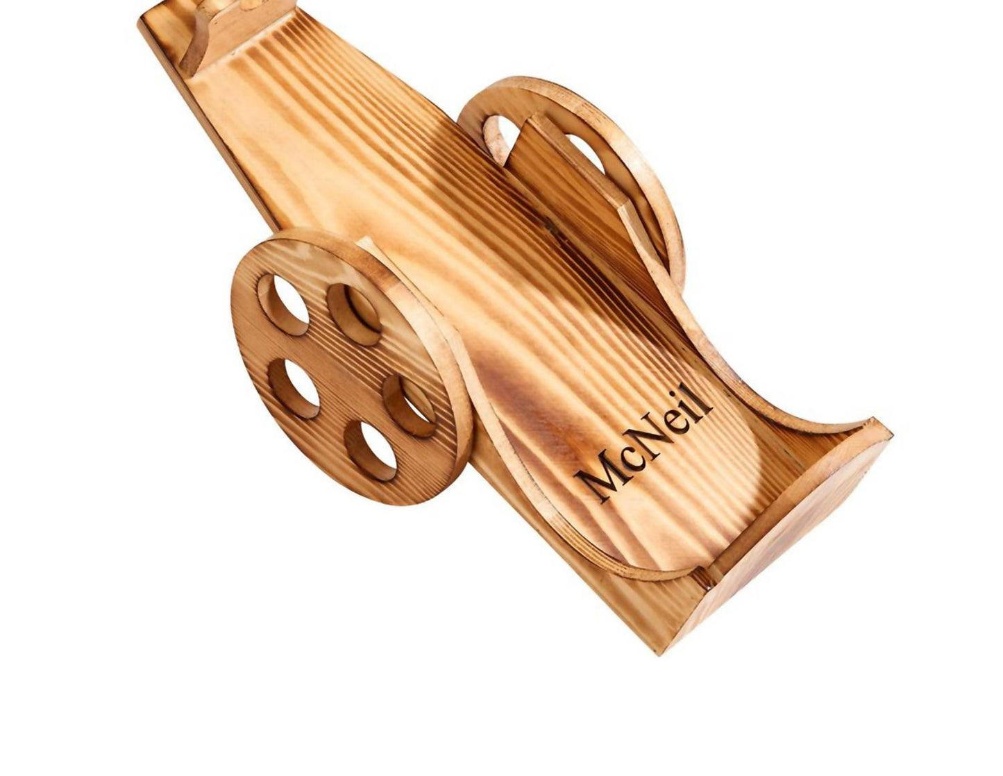 Creative Gifts International - Light Wood Wine Bottle Cart - 6" x 12"