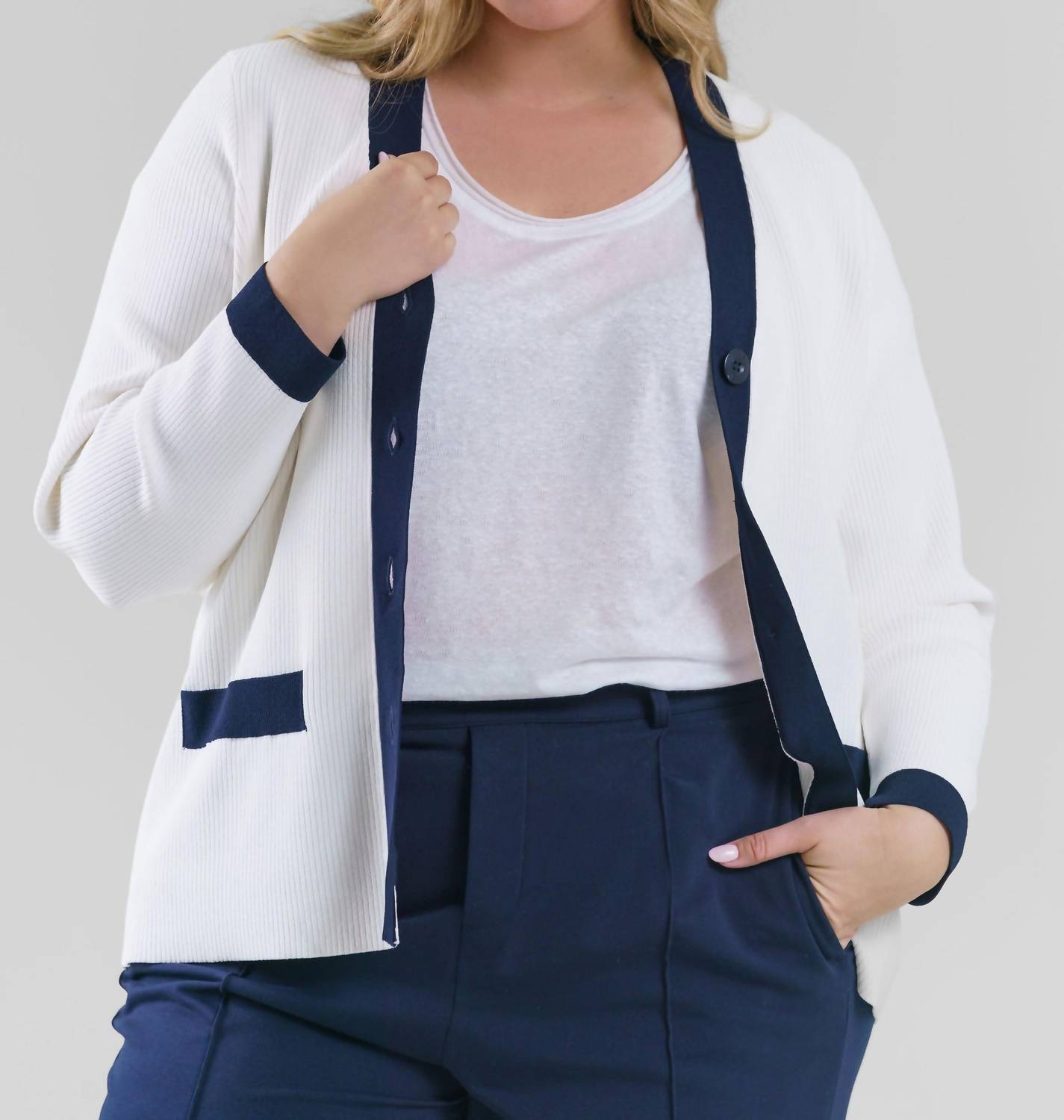 Capsule 121 - Hilda Long Sleeve V-neck Jacket - Plus